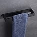 Hoooh Bath Towel Holder - Hand Towel Ring Matte Black SUS 304 Stainless Steel Contemporary Style Wall Mount, D110-BK