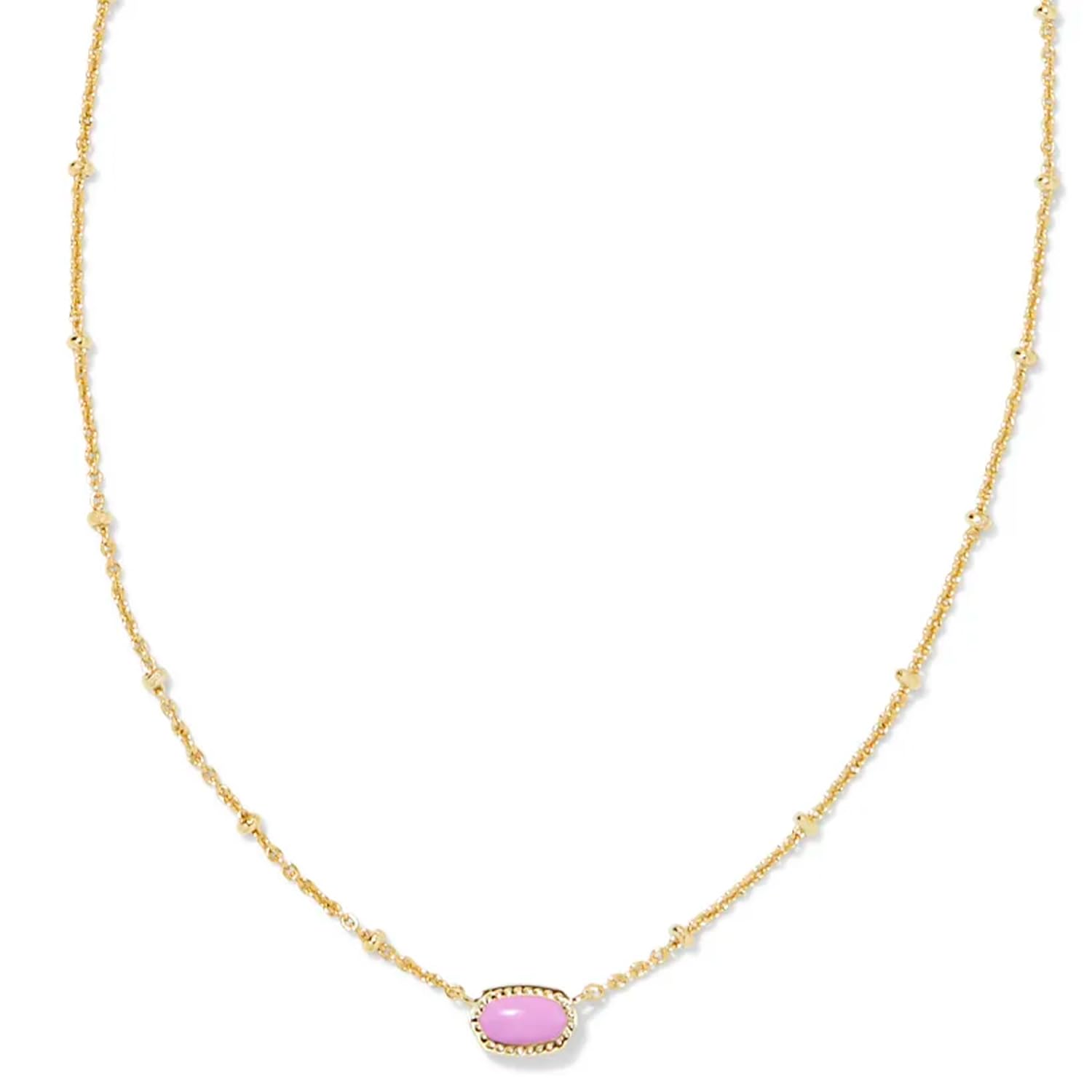 Kendra Scott Mini Elisa 14k Gold-Plated Satellite Short Pendant Necklace in Fuchsia Magnesite, Fashion Jewelry for Women Image