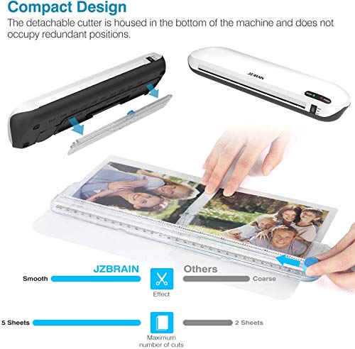 Laminating Machine, JZBRAIN A4 Laminator Machine with Trimmer, Fast Warm-Up, Quick Laminating Speed, 9 inches Thermal Laminator for Home Office School Use ( White)