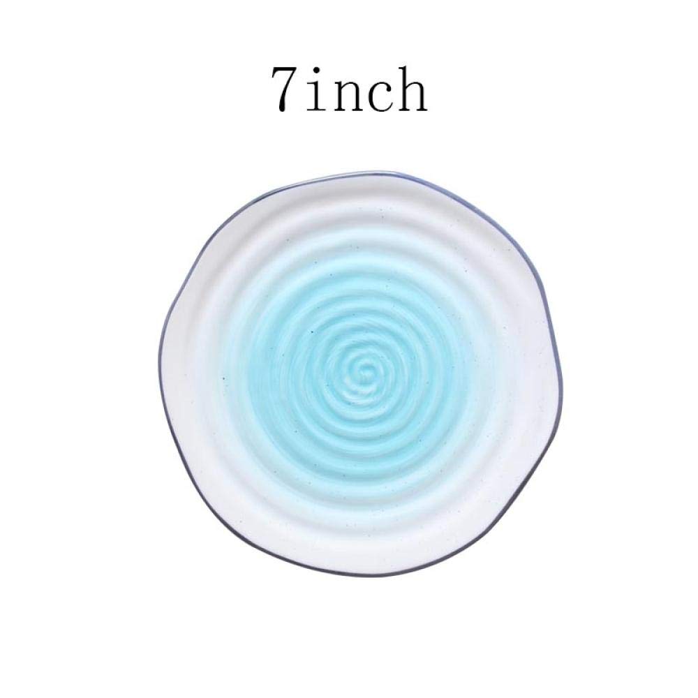 1 UNIDS Creativo Plato Cena Rosa Azul De Cerámica De Porcelana ...