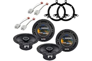 Harmony Audio Bundle Compatible with 2002-2004 Dodge Dakota (2) HA-R65 6.5" New Factory Speaker Replacement Upgrade Package with Speakers Adapter Kit