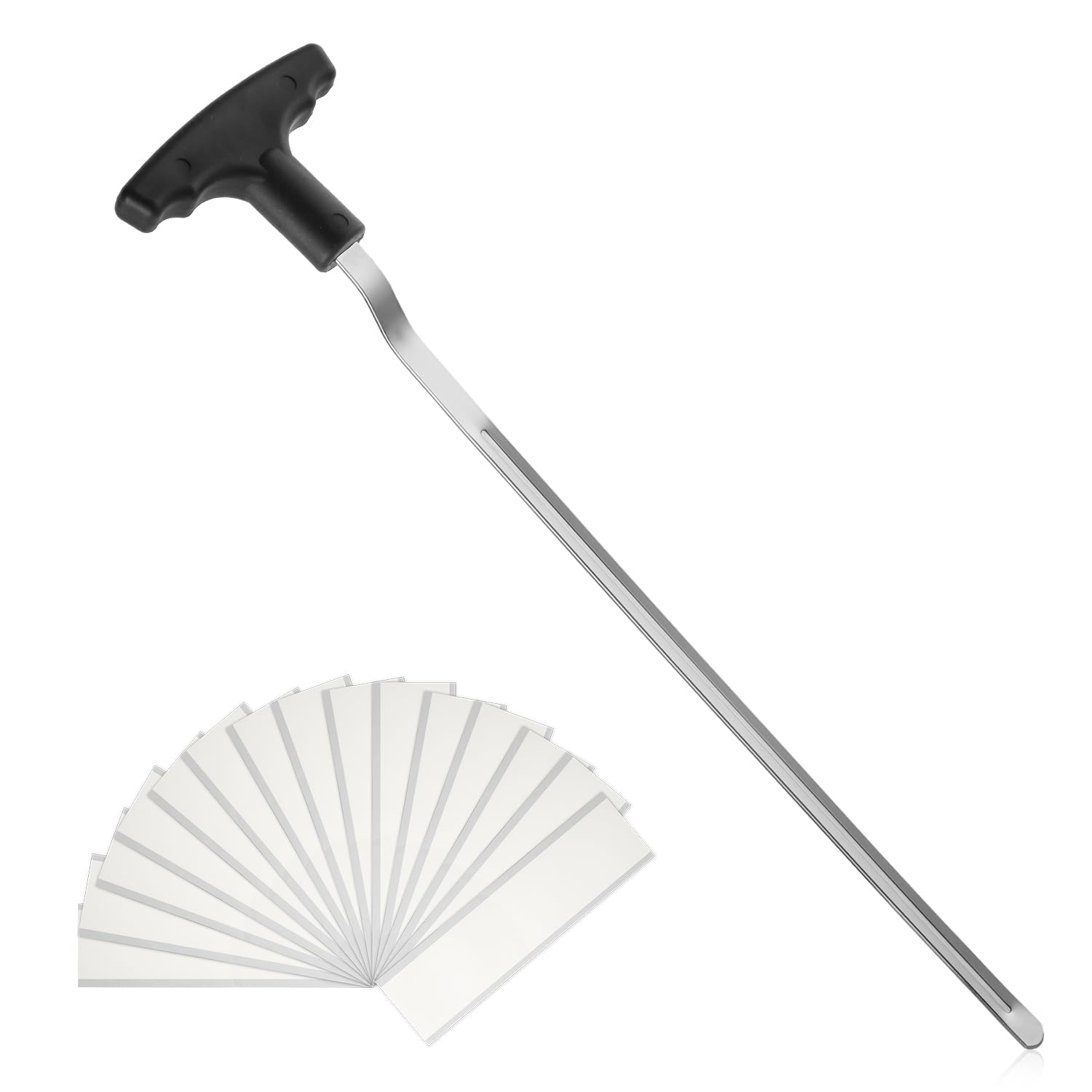 PEUTIER Golf Grip Removal Tool, 11" V-Groove Golf Grip Remover Saver for Standard Length Swinging Grips Sharpener, with 15pcs Golf Club Double Sided Tape Gripping Kit Supplies for Golf Club Accessory