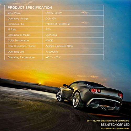 6 BEAMTECH+H7+Headlight+Extremely+Conversion