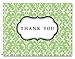 Note Card Cafe Thank You Cards with Gray Envelopes | 36 Pack | Damask Thank You | Blank Inside, Glossy Finish | for Greeting Cards, Occasions, Birthdays, Gifts