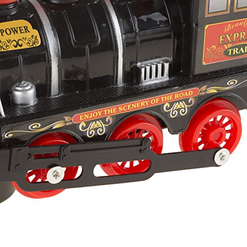 Bump and Go Toy Train Locomotive Engine Car with Lights and Sounds! (BLACK)