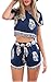 Finejo Vintage Style Women 2 Pcs Leaf Pattern Bohemian Crop Tops+Shorts Set