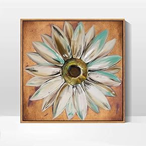 Framed Canvas Wall Art for Living Room, Bedroom Daisy Theme Canvas Prints for Home Decoration Ready to Hang - 16x16 inches