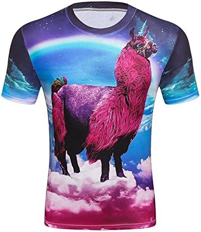 GARQEN Fashion Men 3D T-Shirt Cats Meow Star Cat Hip Hop Cartoon Tshirts Summer Tops Tees