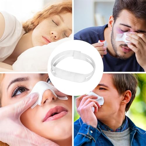 Nasal Surgery Recovery Bandages, 5-Pack White Elastic Nose Bandage, High Absorption Nasal Dressing Holders for Post-Surgery Care