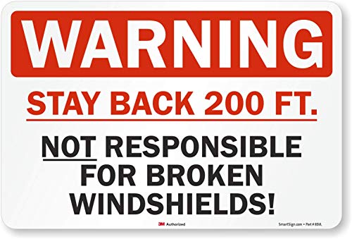 image for SmartSign - S-9933-RE-12x18-D1 Warning - Stay Back 200 Ft, Not Respons