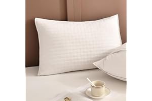Lady Ann Cotton Quilted Pillow Shams King Size, 20" x 36" Wheat Pillow Covers Set of 2 for Bed, Soft & Cozy Breathable Decorative Pillowcase for All Season