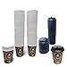 100 Pack Quality Disposable Paper Hot Drinks Cups with Lids, Perfect For Tea & Coffee Shops And Bars (8 oz, Coffee Bean Design)