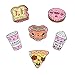 FLYPARTY Cute Enamel Lapel Pin Sets Carton Animal Plant Brooch Pin for Badges for Clothes Bags Backpacks Party Decoration Christmas Gift (Witch Skulls Food Drinks Set of 6)