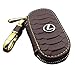 Amooca Waved Genuine Leather Car Remote Key Holder Case Cover Brown Fit for Lexus With Logo