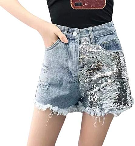 glitter jean shorts