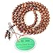 ZM Wood Bracelet 108 Beads 8mm Diameter Tibetan Buddhist Link Wrist Sandalwood Beads Necklace Prayer Mala Elastic (108beads)