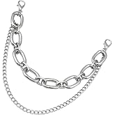 Ludzucy Silver Bag Chain Charm, Short Goth Punk Purse Keychain Decorative | Layered Wallet Accessory Decorative for Women, Purse Charms for Small Handbags, Crossbody Tote Charm Chain