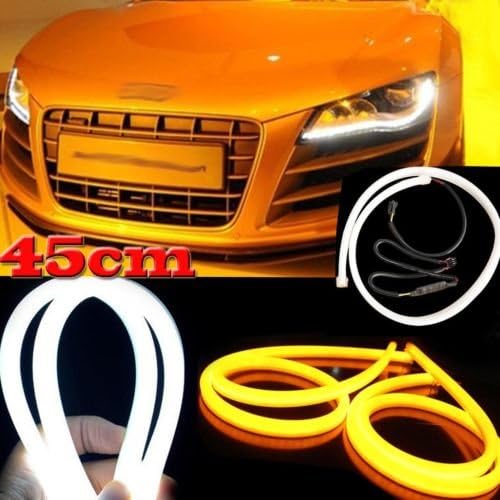 2x 45cm Illuminate White/Amber Switchback LED Strip Lights Headlight Side Glow