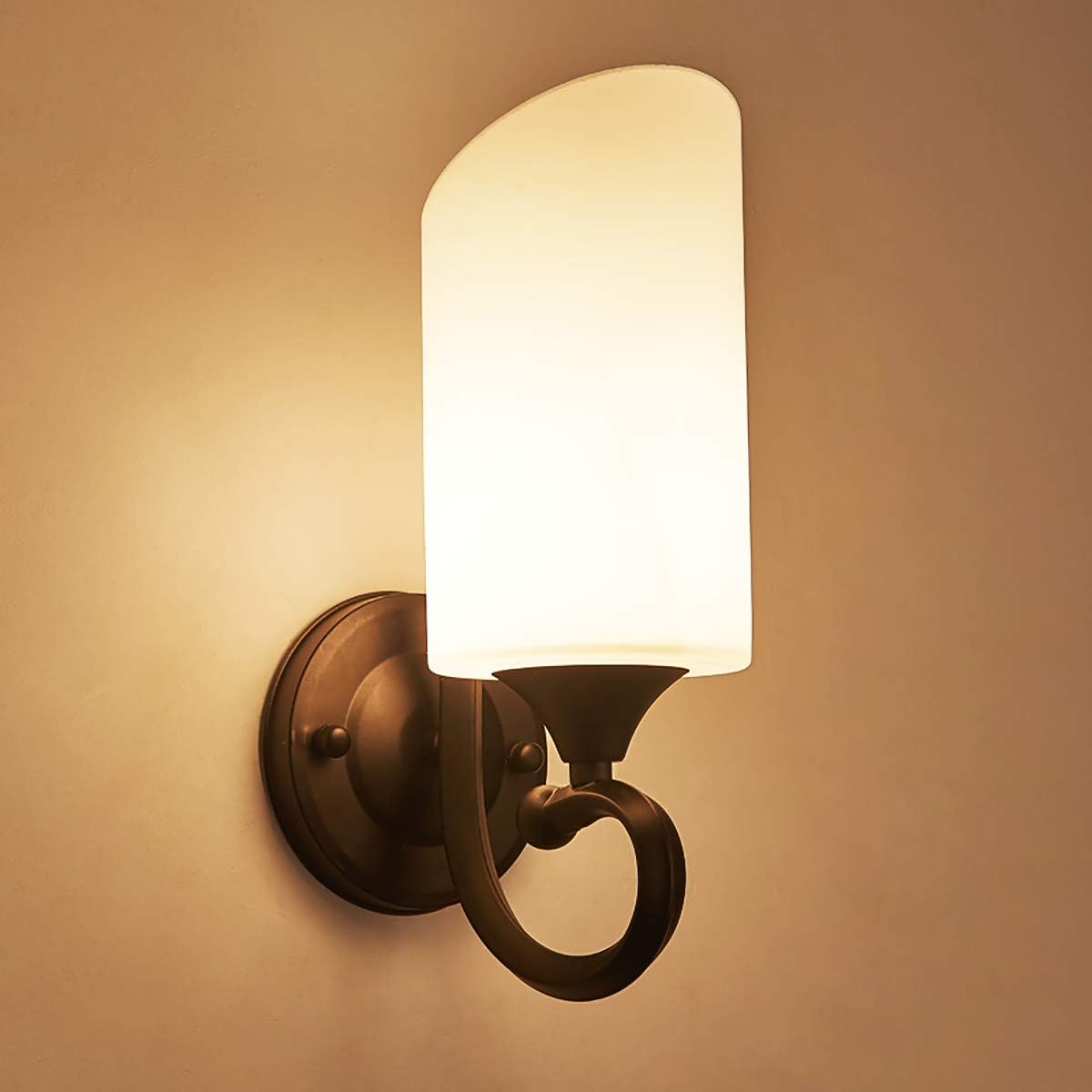 LED Wall Lamp Retro Frosted Glass Wall Lamp Wrought Iron Lamp Body Decorative Wall Lamp Energy Class A++