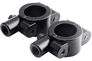 2PCS 10mm Motorcycle Handlebar Mirror Mount Clamps, 7/8 Inch Black Aluminum Universal Clamp for Motorbike Dirt Bike ATV Mirro