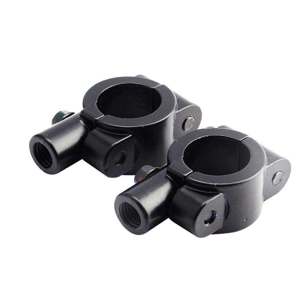 2 Pcs Universal Fit 10mm Handlebar Mirror Mount Clamps Black Aluminum 7/8" Motorcycle Mirror Handlebar Mount Clamp for Motorbike Dirt Bike ATV motorcycle handle