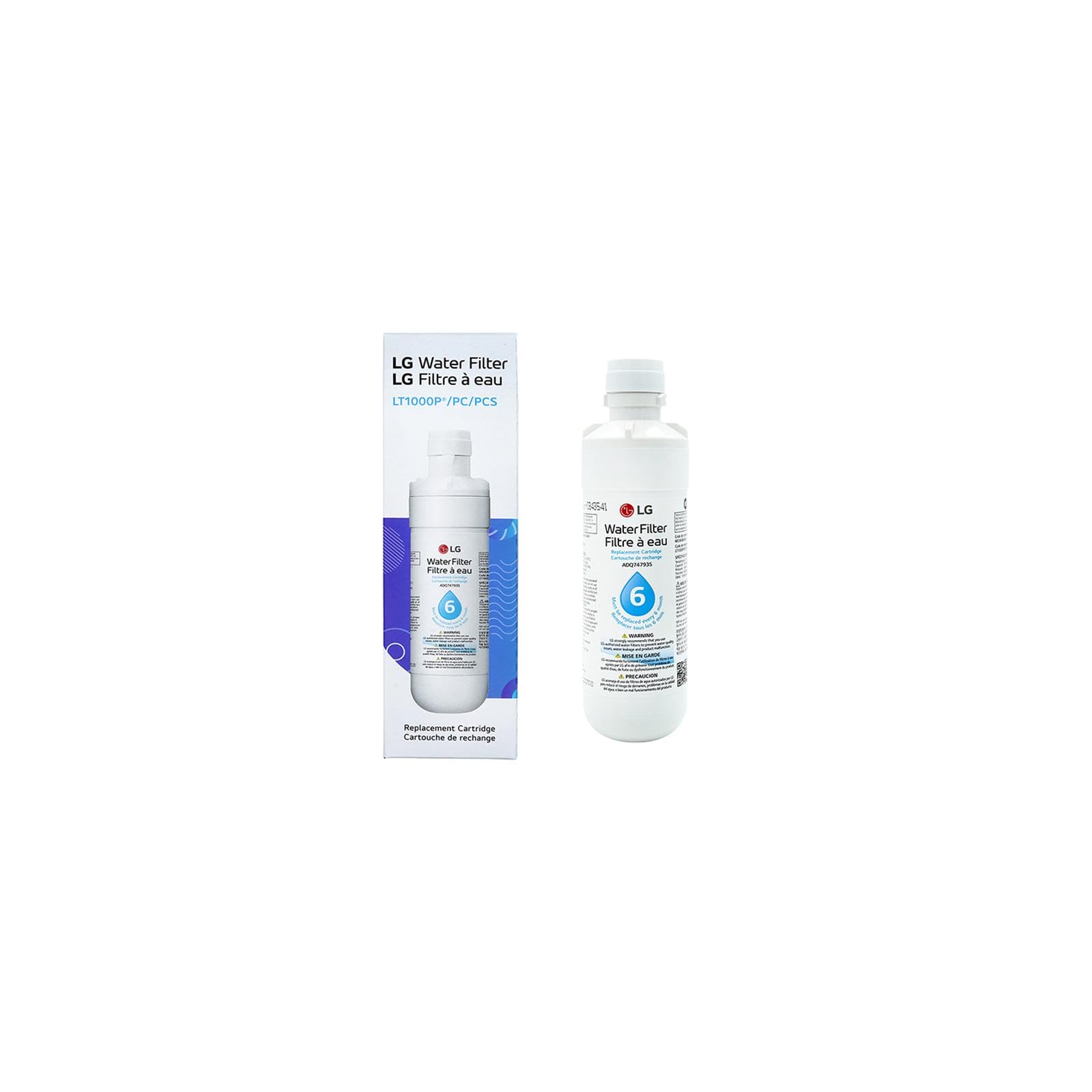Photo 1 of LG LT1000P - 6 Month / 200 Gallon Capacity Replacement Refrigerator Water Filter (NSF42, NSF53, and NSF401) ADQ74793501, ADQ75795105, AGF80300704, or AGF80300705 White