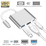 Type-C to HDMI USB-C Digital Multiport Adapter - Aeifond USB 3.1 Type-C to HDMI 4K Multiport Adapter USB 3.0 HUB With 1 Charging Port for New Macbook Chromebook Pixel