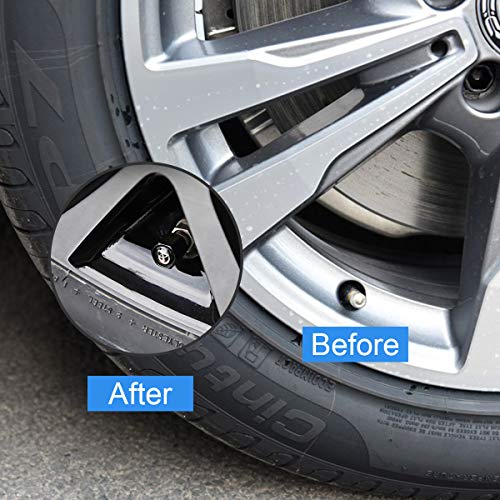 ORFORD Car Wheel Tire Valve Caps, Valve Stem Air Caps Keychain Combo Set Styling for Toyota, Black