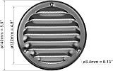 EUROPLAST Aluminium Ø100mm 4in Round Air Vent Grille with Insect Mesh view 2