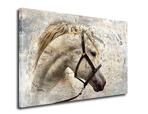 ARTEWOODS Wall Art Canvas Sepia Horse Head Abstract Painting Canvas Prints Framed Art Reproduction Contemporary Vintage Painting Ready to Hang for Home and Office Decoration