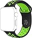SELLERS360 Soft Durable Nike + Sport Replacement Wrist Strap for iWatch Series 1 Series 2 Apple watch band (Black/Green 42mm M/L)