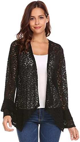 Imposes Women Ladies Floral Lace Bolero Shrugs Cardigan Blouse Open Front Tops