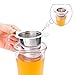 Tea Infuser, Ououdee Stainless Steel Steeper Handle Strainer filter with Drip Tray for Loose Leaf Grain Tea Cups, Mugs, and Teapots