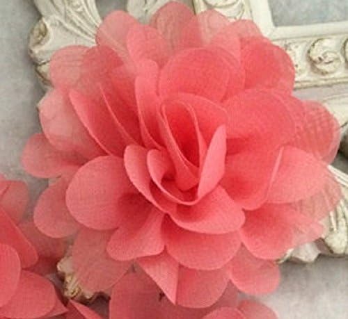 Petite Coral Nylon Flower Bow Dog Collar Accessory
