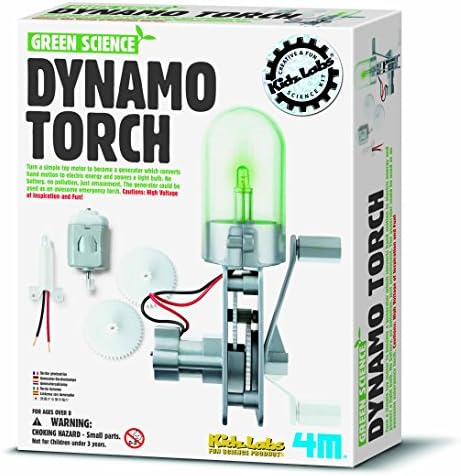 Create Your Own Clean Green Energy Dynamo Torch - Scientific Kit - Popular Educational - Educational Toys & Games Present Gift Idea For Treat, Reward or Pocket Money Boys Girls Children Kids
