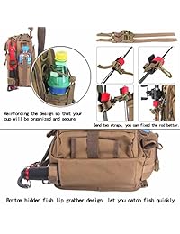 BLISSWILL Bolsa de pesca multifuncional, resistente al agua, bolsa de hombro individual, mochila de pesca cruzada, bolsa de almacenamiento, bolsa de caza
