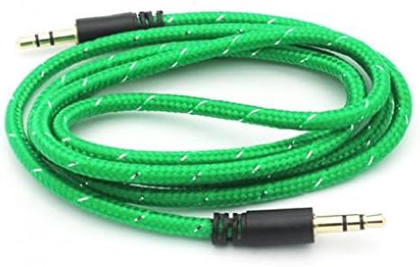 オーディオケーブル 大型家電 ケーブルグリーン編組auxケーブル車ステレオオーディオスピーカーワイヤコード3 5 Mm Aux