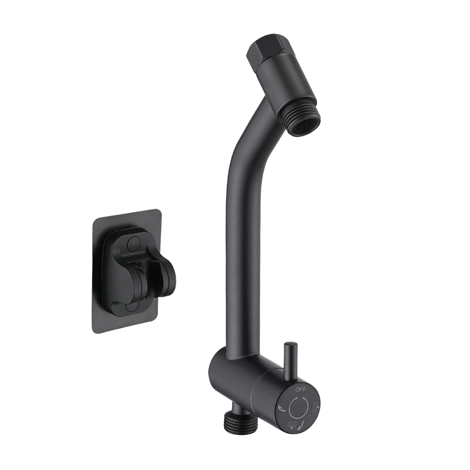 Photo 1 of PDPBath Brass Shower Arm Diverter with Adhesive Handheld Holder for Easy Reach, Upgrade Low 3-Way Diverter with Pause Setting, G1/2 Universal Connection - Matte Black
