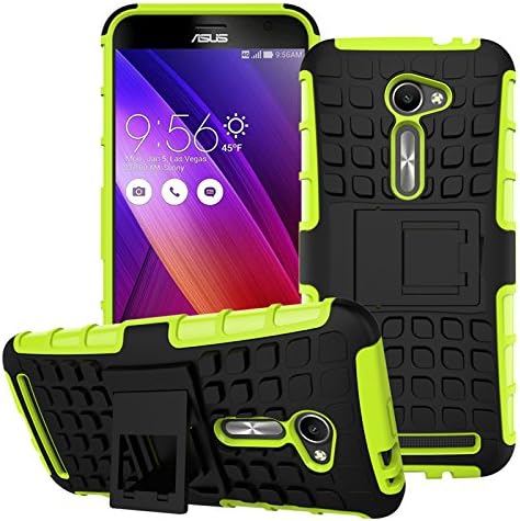 Zenfone 2 Case, chinstyle Asus Zenfone 2 ZE500CL / Zenfone 2E 5.0 inch 2in1 Case Heavy Duty Rugged Soft Hard Dual Layer Shock Resistant with Kickstand Protective Back Cover Fresh Green