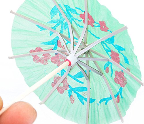 ISusser 144pcs 4 Inch Multicolor Paper Cocktail Drink Umbrellas, Hawaiian Tropical Cocktail Parasols - Thumbnail 4