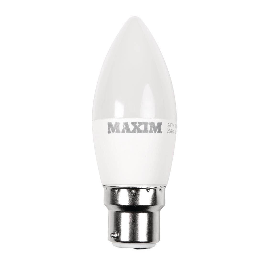 Maxim LED Candle Bayonet Cap (BC) Bulbs, B22, 6 W, Daylight White 40MLCBCDL5X10