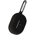 Geiomoo Silicone Case Compatible with SoundPEATS Free2 Classic, Protective Cover with Carabiner (Black)