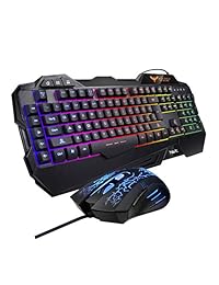 HAVIT Rainbow Backlit - Juego de teclado y ratón para videojuegos con cable
