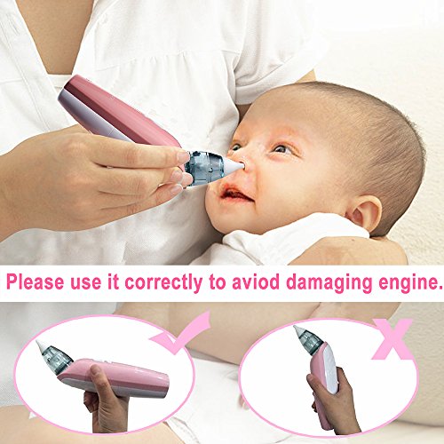 Baby Electric Nasal Aspirator, Nose Cleaner Safe Hygienic and Quick with 3 Sizes of Nose Tips for Newborns and Toddlers