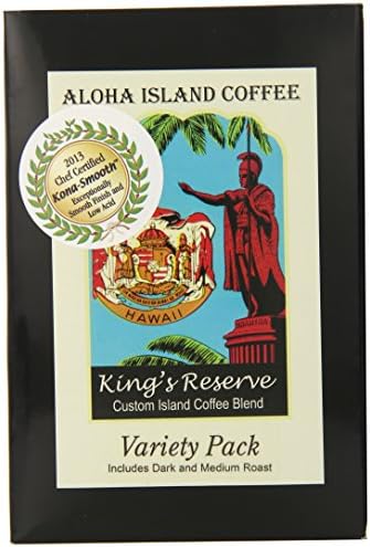 Aloha Island Kona Smooth Variety Pack of Hawaiian Blend Coffee Pods, 36 - 8g Coffee Pods