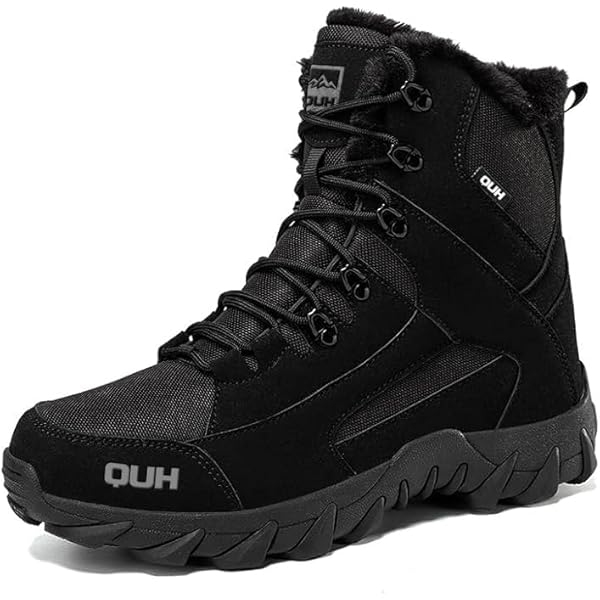 Black Men\'s Waterproof Lace-Up Rain & Snow Boots Amazon.com | WCXTY Mens Snow Boots Waterproof Insulated  main image 3