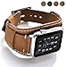 CooBES Compatible with Apple Watch Band 49/46/45/44mm/42mm(Series 3 2 1),Genuine Leather Bracelet Wristband Crazy Horse Cuff Strap Compatible iWatch Ultra/Ultra2 Series 10/9/8/7/6/5/4/3/2/1 (Brown)