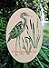 Oval Egret & Cattails Left Etched Window Decal Vinyl Glass Cling - 21