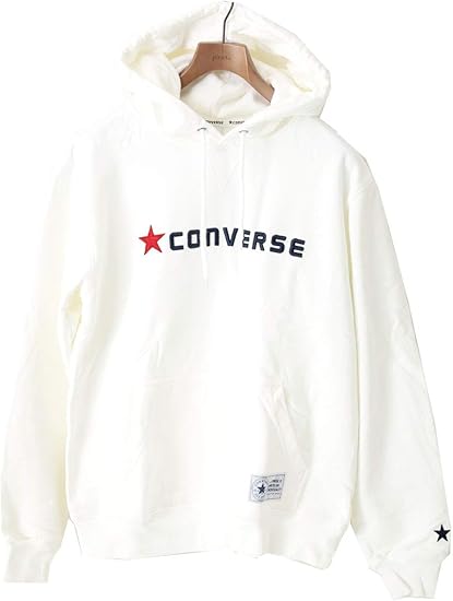 Amazon コンバース Converse ヘヴィーウェイト パーカー メンズ ワンポイント ホワイト ワンスター オールスター プルパーカー プルオーバーパーカー かぶり トレーナー パーカー 通販