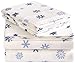 Amazon Brand – Pinzon Cotton Flannel Bed Sheet Set - Queen, Falling Snowflake Blue
